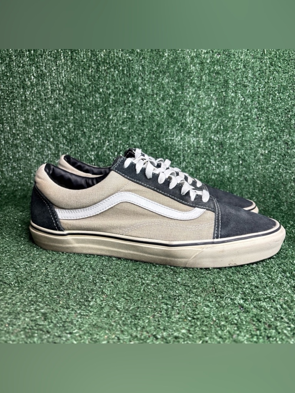 Vans Mens Off The Wall Black Gray Casual Shoes Sneakers Size 12